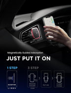 2 Pack Magnetic Phone Holder for Your Car Mount 6 Military Magnets Car Phone Holder Mount Vent Cell Phone Holdeer Mount Vent Cell Phone Holder (Red)