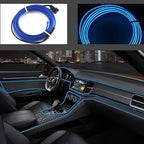 ABALDI Interior Car Lights El Wire Rope Lights Neon Atmosphere Glowing Strobing Electroluminescent Light for Car Interior Decoration(3m/9ft,Blue)