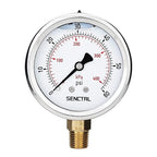 60 Psi Glycerin Liquid Filled Low Pressure Gauge, 2.5" Dial Size, 1/4" NPT Lower Mount, Stainless Steel Case, Pool Sand Filter Water Pump Tire Water Oil Air Pressure Test