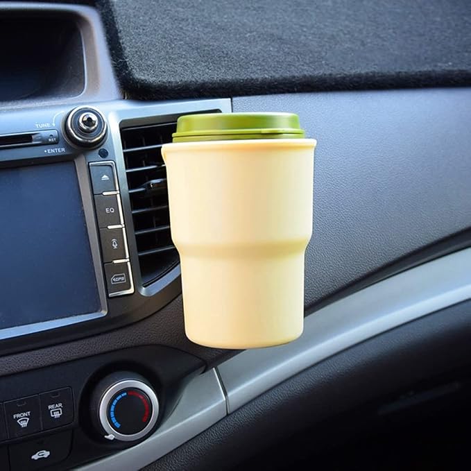 Car Cup Holder Hook, Wear-Resistant Auto Drink Holder 3.54'' Caliber Window Door Cup Holder with Ventilation Clip for Coffee Water Bottles Key Coin