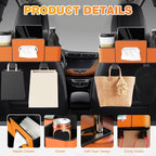 3-in-1 Car Backseat Organizer with Cup Holder, Tissue Box, Trash Bin & Hooks,Multifunctional Back Seat Car Organizer for Hold Phones,Snacks,Drinks,and Handbags (Black)