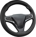 Customized Auto Car Steering Wheel Cover for Chevy 14.5-15 inches, Steering Wheel Cover for Chevrolet (Black - Standard Size)