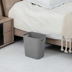 Plastic Small Trash Can Wastebasket, Garbage Container Basket for Bathrooms, Laundry Room, Kitchens, Offices, Kids Rooms, Dorms, 3.5 Gallon, 3.5 Gallon, Grey | Compact Sturdy Garbage Can for Bathroom, Laundry Room, Kitchen, Office, Kids Room, Do...