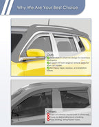 in-Channel Window Rain Guard for Jeep Compass 2017-2026 Rain Guards Side Window Visors Low Profile Vent Visor Extra Durable Window Deflectors Vent Shades