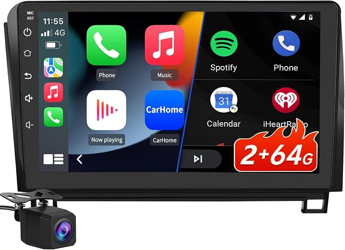 4Core [2+64GB] Car Radio for Toyota Tundra 2007-2013/Sequoia 2008-2018 | 10.1 Inch Touchscreen Android 13 Car Stereo Wireless CarPlay/Android Auto, GPS/WiFi/BT/FM, Support SWC Backup Camera