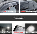 Original 4pcs Vent Window Wind Deflector Compatible with 2010-2016 Cadillac SRX, Out-Channel Dark Smoke Sun Snow Rain Guard Shades, Sunproof Tape on Side Window Visor CL4P01