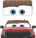 Windshield Sun Shades Car Sun Shade Protector Blocks UV Rays for Full-Size Sedan & SUV, Mid-Size SUV, Sports Cars, Wagon and Mid-Size Pickup Truck Car Accessories(Leopard Eyes, L)
