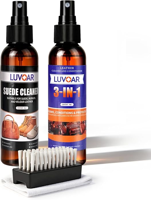 Suede Conditioner and 3-in-1 Leather Cleaner and Conditioner,for Car Interiors, Apparel, Furniture, Boots
