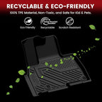 Floor Mats & Backrest Mats & Cargo Mat for Kia Carnival SX Prestige 2026 2025 2024 2023 2022 (Only Fit Gas & 7 Seats), All Weather TPE Custom Fit Floor Liners Car & Trunk Mat Accessories,Black