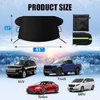 Windshield Cover for Ice and Snow, Windshield Snow Cover, Performance Brake Kits with Side Mirrors Cover, Fits Most Cars, Trucks, Vans, SUVs and More 87 x 56 inches, Black