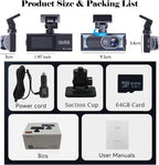 4K Dash Cam Front, WiFi Dash Camera for Cars, Mini Dashcam with Super Night Vision,1.97 Inch Screen, Loop Recording, G-Sensor, WDR, Parking Monitor, 64GB Card Included (4K Mini Dash Cam)