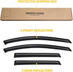 Rain Guards for 2009-2013 Nissan Rogue, Out-Channel Window Visor Shields Vent Deflector Shade Wind Dark Smoke for 2014-2015 Rogue Select SV SL S Krom 2010 2011 2012, Tape-On Outside-Mount, 4PCS