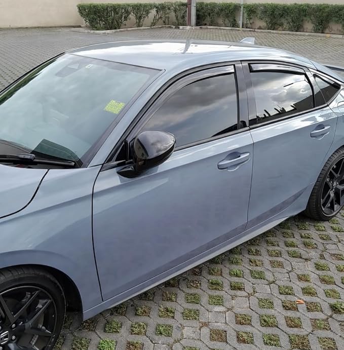 2022-2026 in-Channel Rain Guards for Honda Civic Hatchback Side Window Visor Deflectors HB LX EX-L Sport Touring Hybrid Tinted Vent Shades Protectors 2023 2024 2025