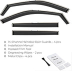 Window Deflectors Smoke Tinted In-Channel Side Window Vent Visor Deflectors Rain Guards Compatible with Compass 2017-2026 - 4pcs. GW0720