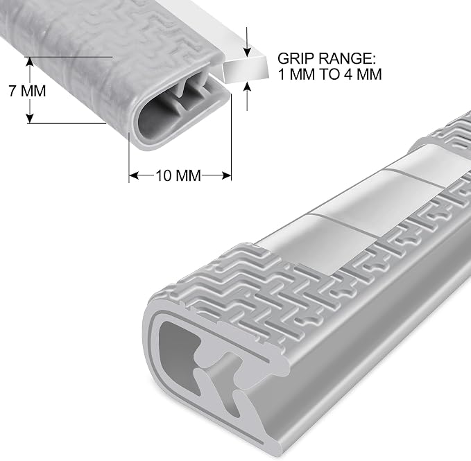 49Ft(15M) Long Car Door Edge Guards, U Shape Edge Trim Rubber Seal Protector Car Door Protection Anti-Collision Rubber Clips Easy to Cut No Need Adhesive Fit for Most Vehicles| Grey
