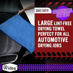 AIDEA Microfiber Towels for Cars-2PK, Large Professional Car Drying Towel, Scratch-Free & Absorbent Drying Towel for Cars, SUVs, RVs, Trucks, and Boats, 24inx 31in, Blue (Pack of 2)
