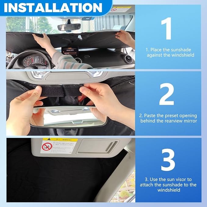 Car Windshield Sun Shade Compatible with Toyota 4Runner 2010-2025,Oxford Cloth Sun Shade for Car Windshield with Foldable Design,Essential Windshields Cover Suns Shades with Storage Bag