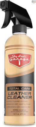 Jay Leno's Garage Leather Cleaner – Deep-Cleaning Leather Seat Cleaner for Car Interior, pH-Balanced Car Refresher That Gently Cleans, Lifts Grime, Refurbish and Restores All Leather Surfaces (16 oz)