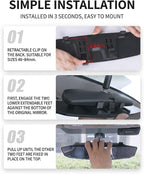 Rear View Mirror for Jeep Liberty 2008-2012, Panoramic Convex Car Mirror Heavy Duty Anti-Shake Curved Clip On Blind Spot Lane Change HD Glass