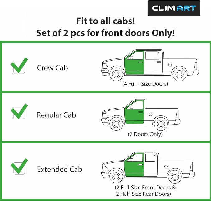 in-Channel Incredibly Durable Rain Guards Compatible with Silverado/Sierra 1500 2007-2013 Regular Cab, Window Deflectors, Vent Deflector, Truck Accessories 2pcs - 307265