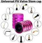 4-Piece Anodized Aluminum-Plastic Composite Tire Valve Stem Caps with Integrated Plastic Sleeve,Corrosion-Resistant and Universal Fit,Suitable for Cars, Trucks, and Motorcycles (Pink)