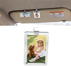 Car Picture Holder, Car Sun Visor Magnetic Picture Frame with Clips, Universal Personalized Car Visor Photo Clip Car Accessories
