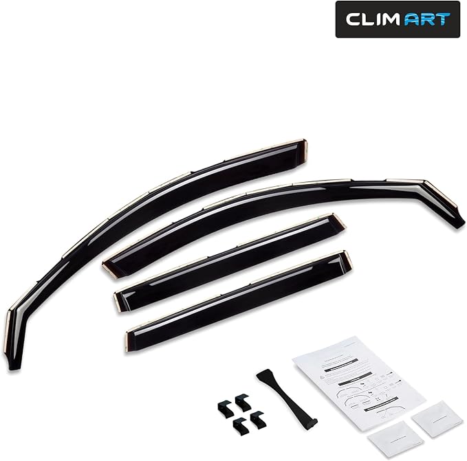 in-Channel Incredibly Durable Rain Guards for Jeep Cherokee 2014-2023, Dark Smoke Car Accessories, Vent Window Visors, Vent Deflector, Original Window Deflectors, 4 pcs - 614031