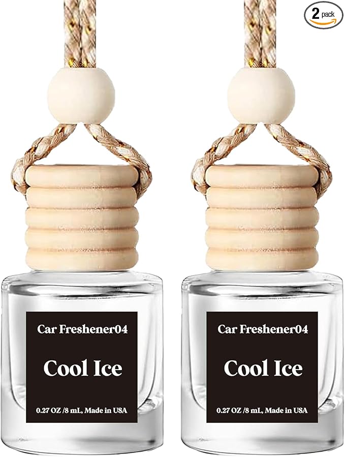 C Classy Hanging Car Air Freshener 2 Pack, Glass Bottle Diffuser, Long-Lasting Fragrance, Cute Car Accessories for Women & Men, Made in USA