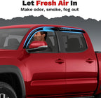 Tacoma Rain Guards - Window Visors for Toyota Tacoma Double Cab 2016-2023,Outside-Mount Tape-On Side Window Wind Deflectors for Tacoma Accessories,Vent Visors Shades Rainproof Black 4PCS