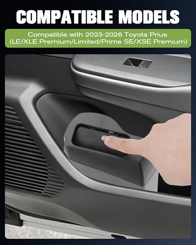 (2PCS) Prius 2026 Trash Can Trash Bin for Door 2026 Prius XSE Car Door Trashcan Trash Holder for 2023-2026 Toyota Prius Accessories (LE/XLE Premium/Limited/Prime SE/XSE Premium) Driver Passenger Side
