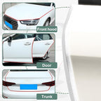 Car Door Protector Edge Guards, 33Ft Anti Collision U Shaped Automobile Door Seal Protector, No Glue Vehicle Exterior Edge Trim Protective Strip Accessories, Universal Fit (White)