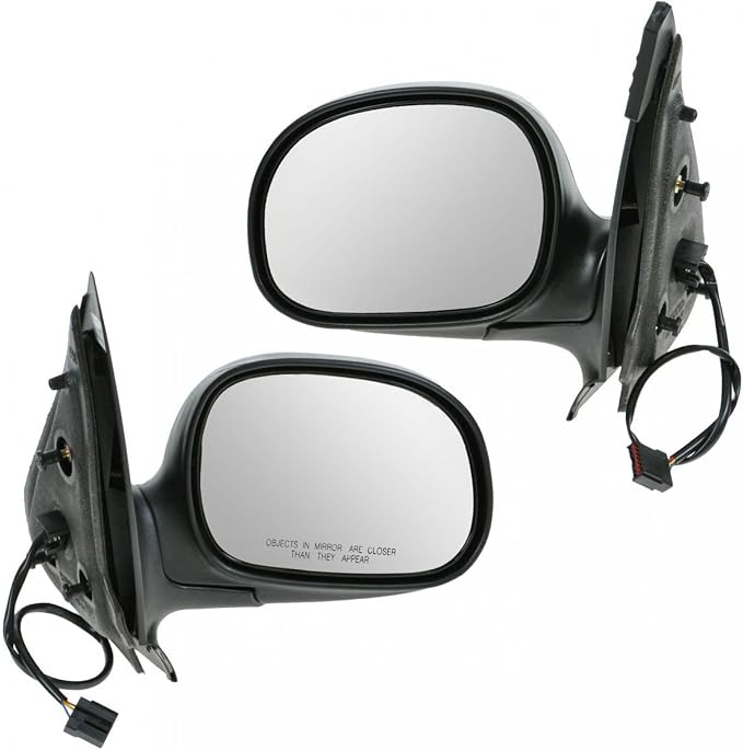 2 Piece Driver and Passenger Side Mirror Assembly Set Manual Folding Electric Adjustment Non-Heated No Memory Chrome Compatible with 1998-2002 Ford Expedition Lincoln Navigator