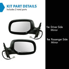 2 Piece Driver and Passenger Side Mirror Assembly Set Electric Adjustment Non-Heated No Memory Black Compatible with 2007-2011 Toyota Yaris Hatchback TO1320230 TO1321230