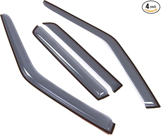 Car Window Rain Guard | Outside Mount Visors Auto Side Window Deflectors | Windows Visor Rain Shields Compatible with 2011-2017 Nissan Juke | 4 Pcs Set, LGWV2-342, Light Tinted