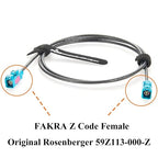 Original Rosenberger 59Z113-000-Z FAKRA Z Female to Female RF Coaxial Cable 50 Ohm Vehicle Car GPS Antenna Extension Cable for ADAS, FPD-Link GMSL2 Camera, Satellite Radio, Infotainment (2M/6.6FT)