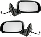 2 Piece Driver and Passenger Side Mirror Assembly Set Electric Adjustment Heated No Memory Textured Compatible with 2005-2010 Dodge Dakota 2006-2009 Mitsubishi Raider 2011 Ram Dakota CH1320237