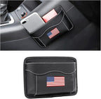 Moly Magnolia Car Seat Side Pocket Organizer, American Flag PU Leather Storage Bag, Pen Phone Holder Tray Pouch Seat Gap Filler, Interior Accessories for Auto Door Window Console (MultiColor/Flag)