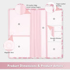 Car Registration and Insurance Holder, with Magnetic Closure for License, Cards and Documents, All Vehicle Needs and Car Accessories (Cow-Pink)