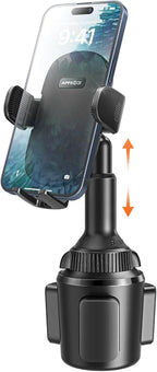 Universal Car Cup Phone Holder | Quick Extension Long Arm | 360° Swivel | Adjustable for iPhone, Samsung, Google, and All Smartphones | Stable & No Shake Design