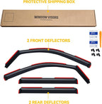 in-Channel Rain Guards for 2015-2020 Chevy Suburban, Window Visor Shields Vent Deflector Shade Wind Dark Smoke 2016 2017 2018 2019 15 16 17 18 19 20, Tape-On Inside-Mount, 4PCS