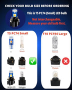 74 Led Bulb Dash Lights Extremely Bright T5 2721 18 37 286 Wedge PC74 Twist Socket Automotive Instrument Panel Gauge Light Kits Dashboard Cluster Shift Bulbs Purple Pack of 20