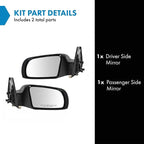 2 Piece Driver and Passenger Side Mirror Assembly Set Electric Adjustment Non-Heated No Memory Black Compatible with 2010-2013 Nissan Altima NI1320211 NI1321211