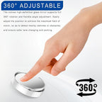 2PCS Blind Spot Mirror, Rear View Mirror Accessories, 2" Round HD Glass Convex 360° Wide Angle Rear View Mirror with ABS Housing, Adjustable Adhesive Side Rearview for Most Vehicles (White)