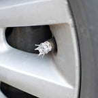 4 Pieces Crown Tire Valve Stem Caps Bling Handmade Crystal Rhinestone Universal Chrome Crown Vehicle Car Tire Caps Covers, Attractive Accessories for Car (White)