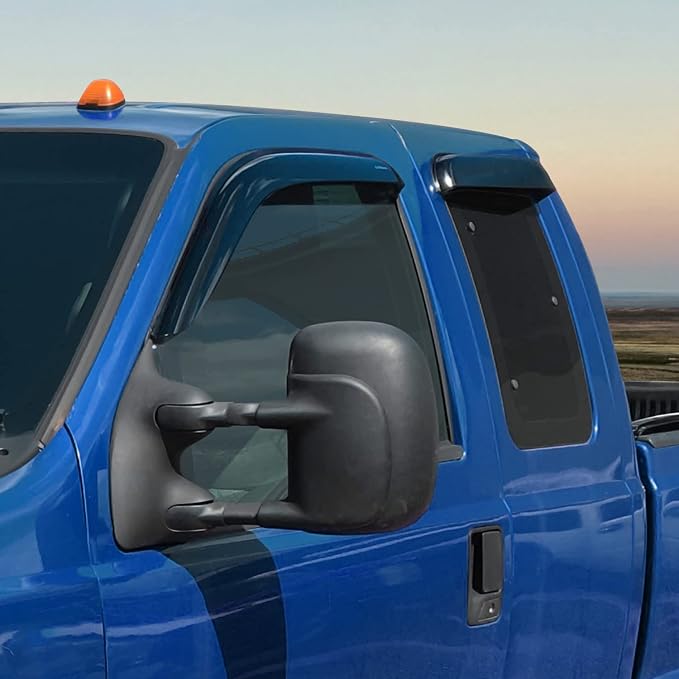 Goodyear Shatterproof Window Deflectors for Trucks Ford F250 F350 Super Duty 1999-2016 SuperCab, Tape-on Rain Guards, Window Visors, Vent Deflector, Vent Visor, Truck Accessories, 4 pcs-GY008944