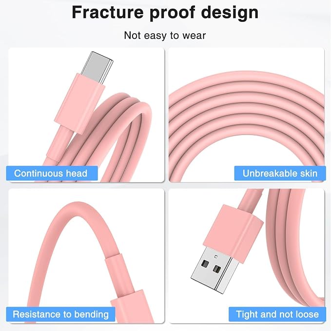 3 Pack Car Carplay Cable for iPhone 16 15 Pro Max 15 Plus Car Charger, 3FT USB to USB C Cable for Car Charger Adapter, Carplay USB C Cord Accessories Charging for iPad 10th Gen/iPad Pro Air 5th-Pink