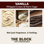 The Block - Wooden Car Air Freshener & Odor Eliminator - Long Lasting 30+ Day Scent - Car & Home Use - Fresh Gift Idea - Made in USA - VANILLA
