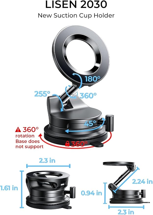 for Magsafe Car Mount, Cell Phone Holders for Your Car, Magnetic Car Accessories for Women Men Jeep Truck, Vacuum Gifts for iPhone 17 Pro Max 16 15 14 13 12, Samsung S25, Pearl White