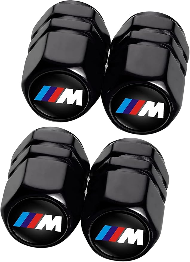 for BMW M Keychain, Alloy Valve Stem Caps and Car Keyring Combo Compatible with BMW M M2 M4 M5 M6 M8 X1 X2 X3 X5 X6 M135i M240i Z4 328i X7, Black