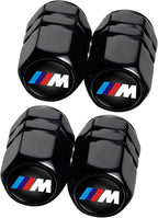 for BMW M Keychain, Alloy Valve Stem Caps and Car Keyring Combo Compatible with BMW M M2 M4 M5 M6 M8 X1 X2 X3 X5 X6 M135i M240i Z4 328i X7, Black